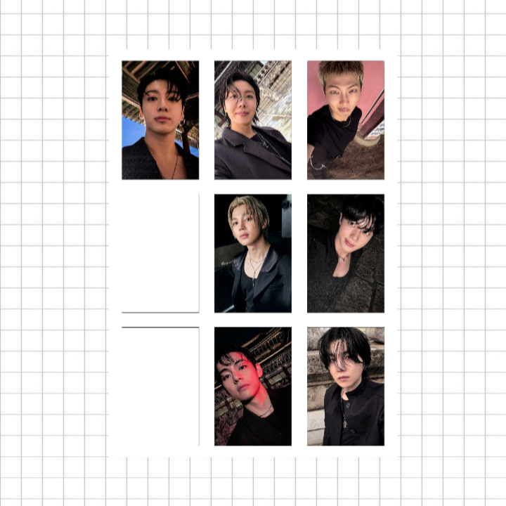پک فتوکارت Bts کد ۶ شامل ۷ عدد فتوکارت