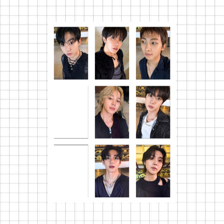 پک فتوکارت Bts کد ۱۱ شامل ۷ عدد فتوکارت