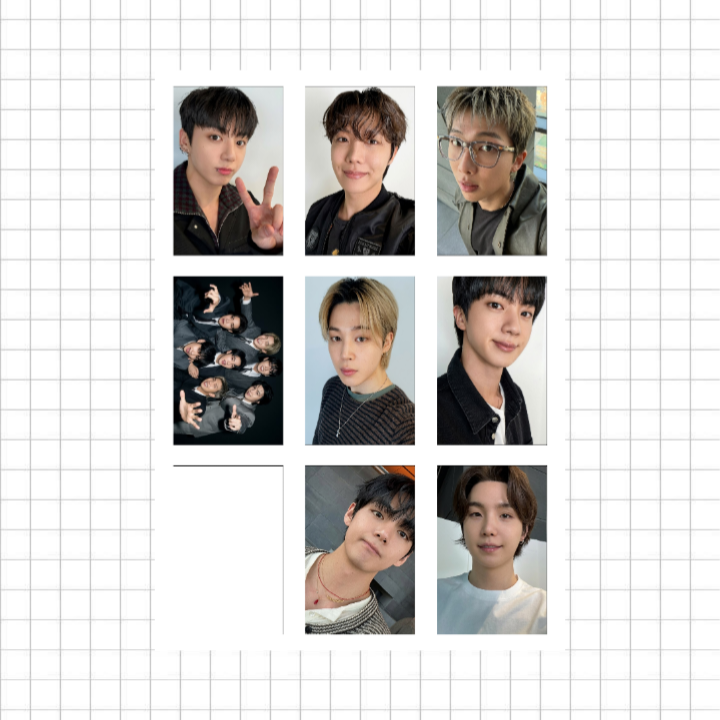 پک فتوکارت Bts کد ۱۴ شامل ۷ عدد فتوکارت