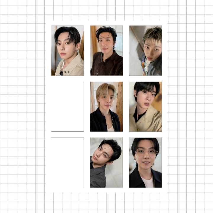 پک فتوکارت Bts کد ۱۷ شامل ۷ عدد فتوکارت