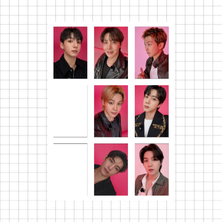 پک فتوکارت Bts کد ۱۸ شامل ۷ عدد فتوکارت