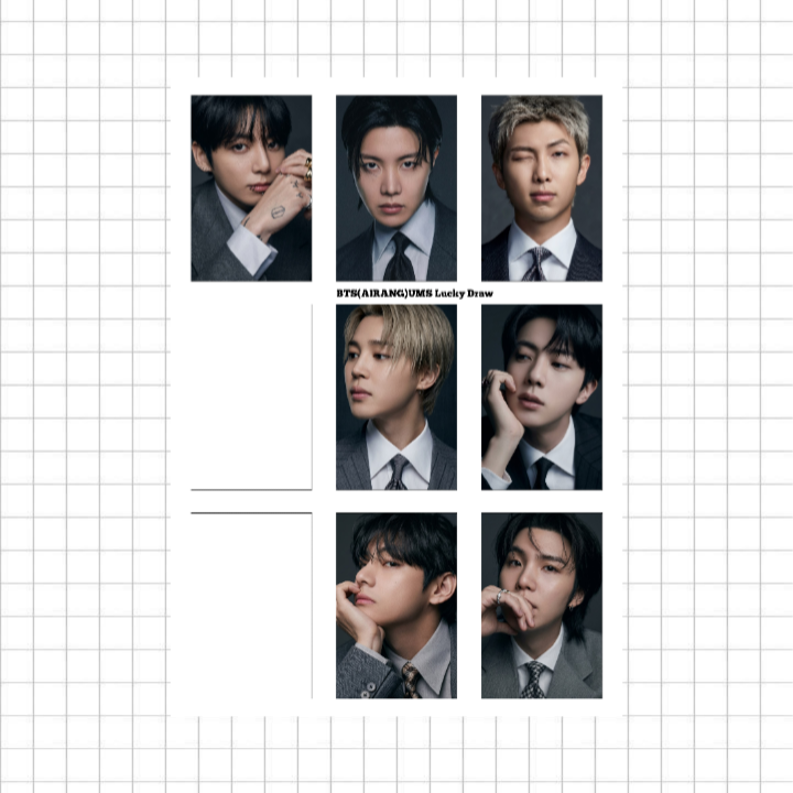پک فتوکارت Bts کد ۱۹ شامل ۷ عدد فتوکارت