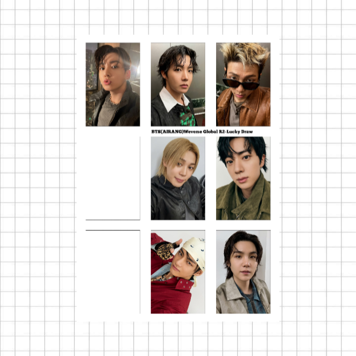 پک فتوکارت Bts کد ۲۱ شامل ۷ عدد فتوکارت