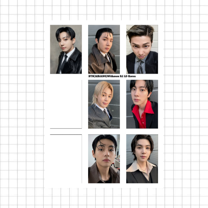پک فتوکارت Bts کد ۲۲ شامل ۷ عدد فتوکارت