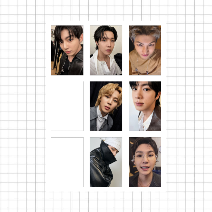 پک فتوکارت Bts کد ۲۵ شامل ۷ عدد فتوکارت