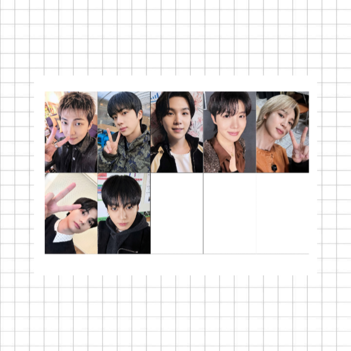 پک فتوکارت Bts کد ۲۷ شامل ۷ عدد فتوکارت