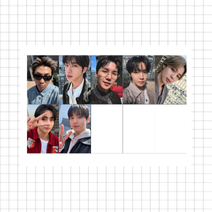 پک فتوکارت Bts کد ۲۹ شامل ۷ عدد فتوکارت